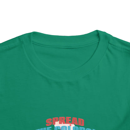 "Spread the Colors! Vibrant Cartoon Toddler Short Sleeve Tee-shirt for Kids & Youth"
