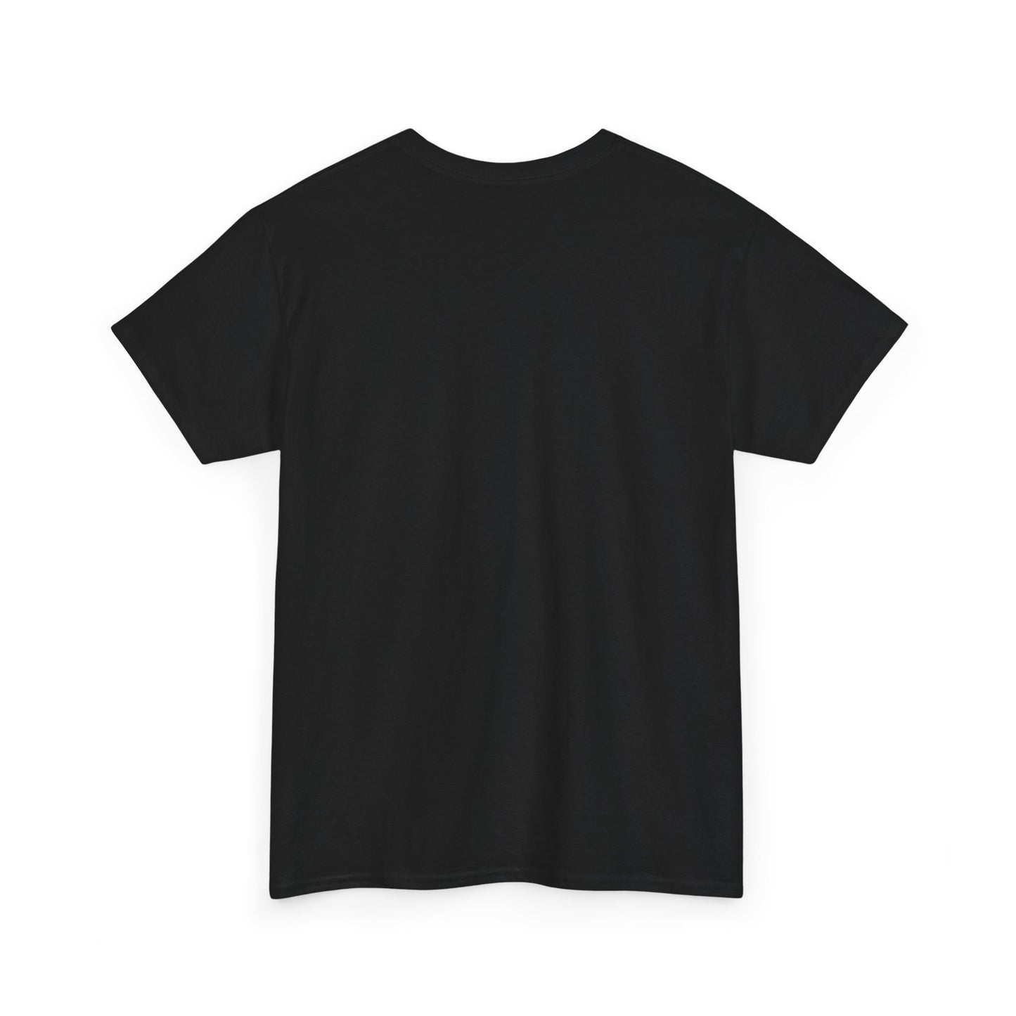 Plain back view of unisex white cotton T-shirt
