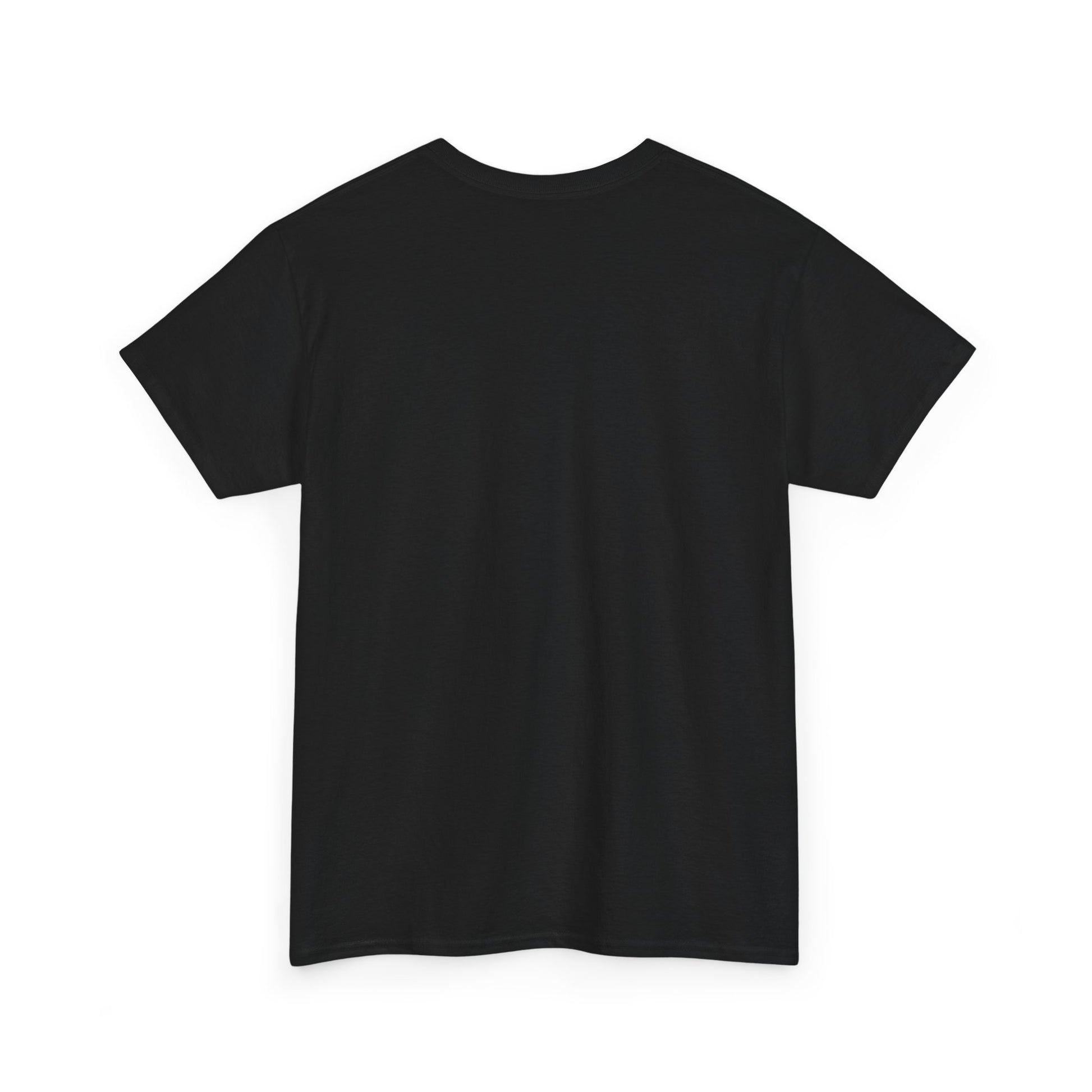 Plain back view of unisex white cotton T-shirt