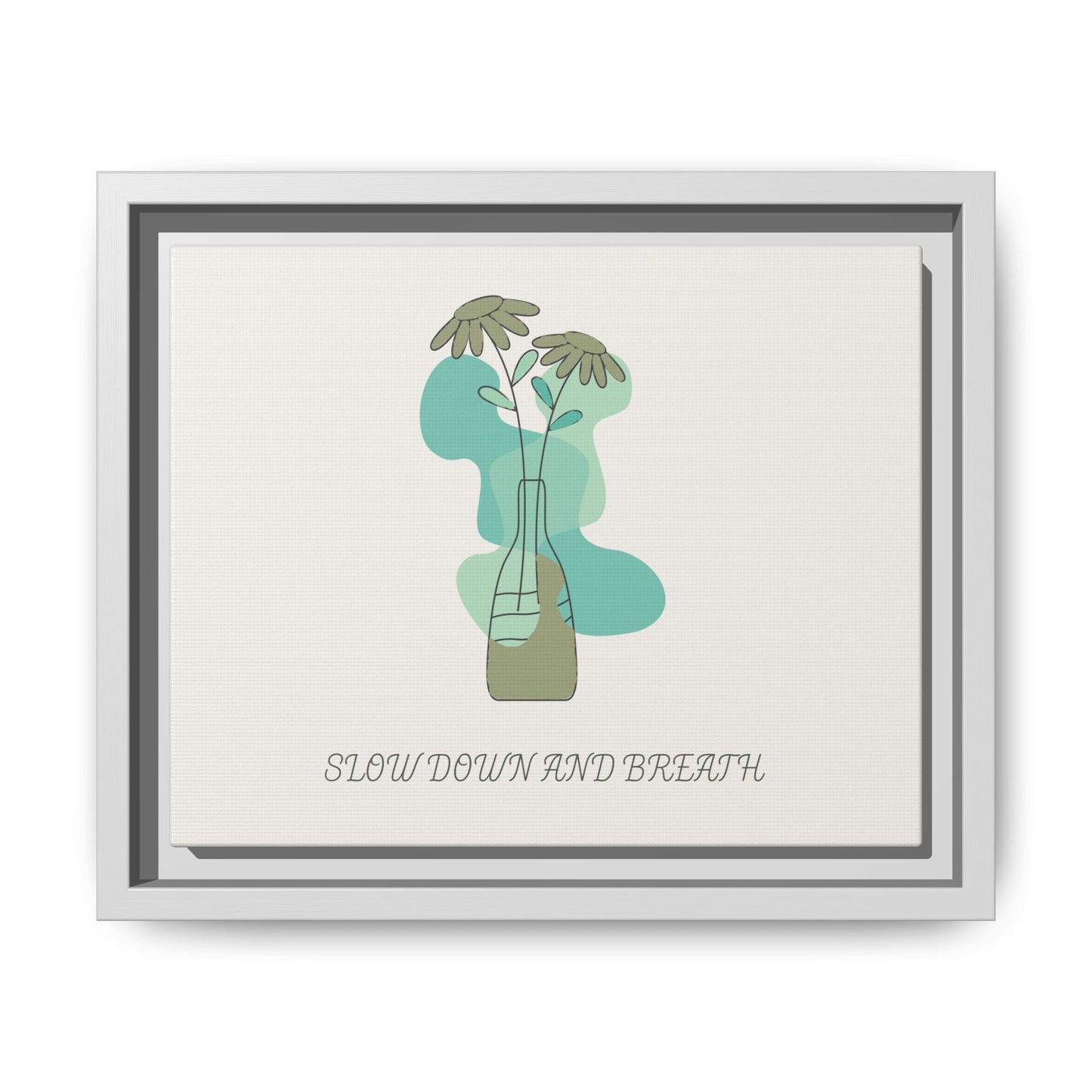 "Slow Down and Breathe" Minimal Botanical Wall Art