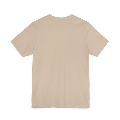 Plain back view of short sleeve jersey tee
