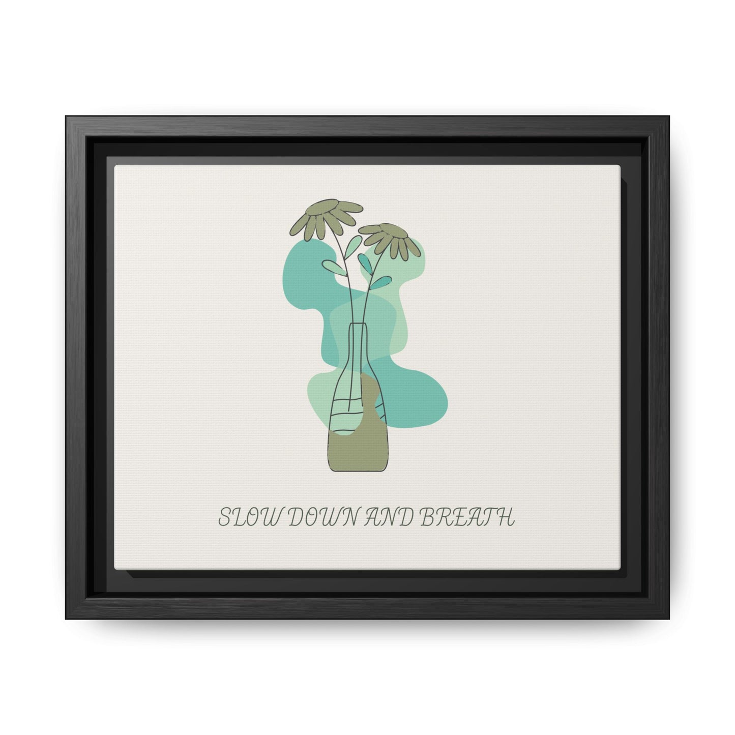 "Slow Down and Breathe" Minimal Botanical Wall Art