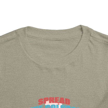 "Spread the Colors! Vibrant Cartoon Toddler Short Sleeve Tee-shirt for Kids & Youth"