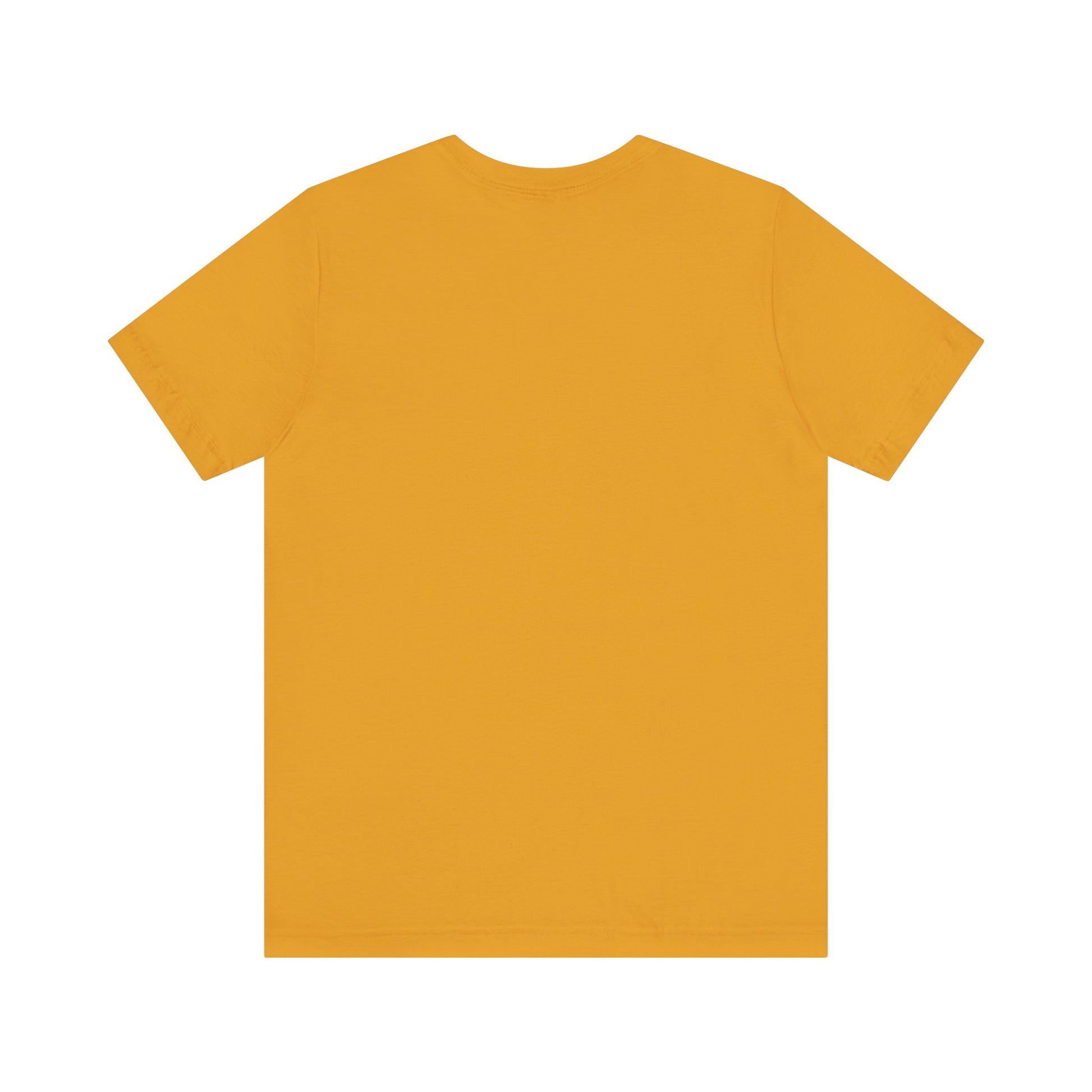 Plain back view of short sleeve jersey tee