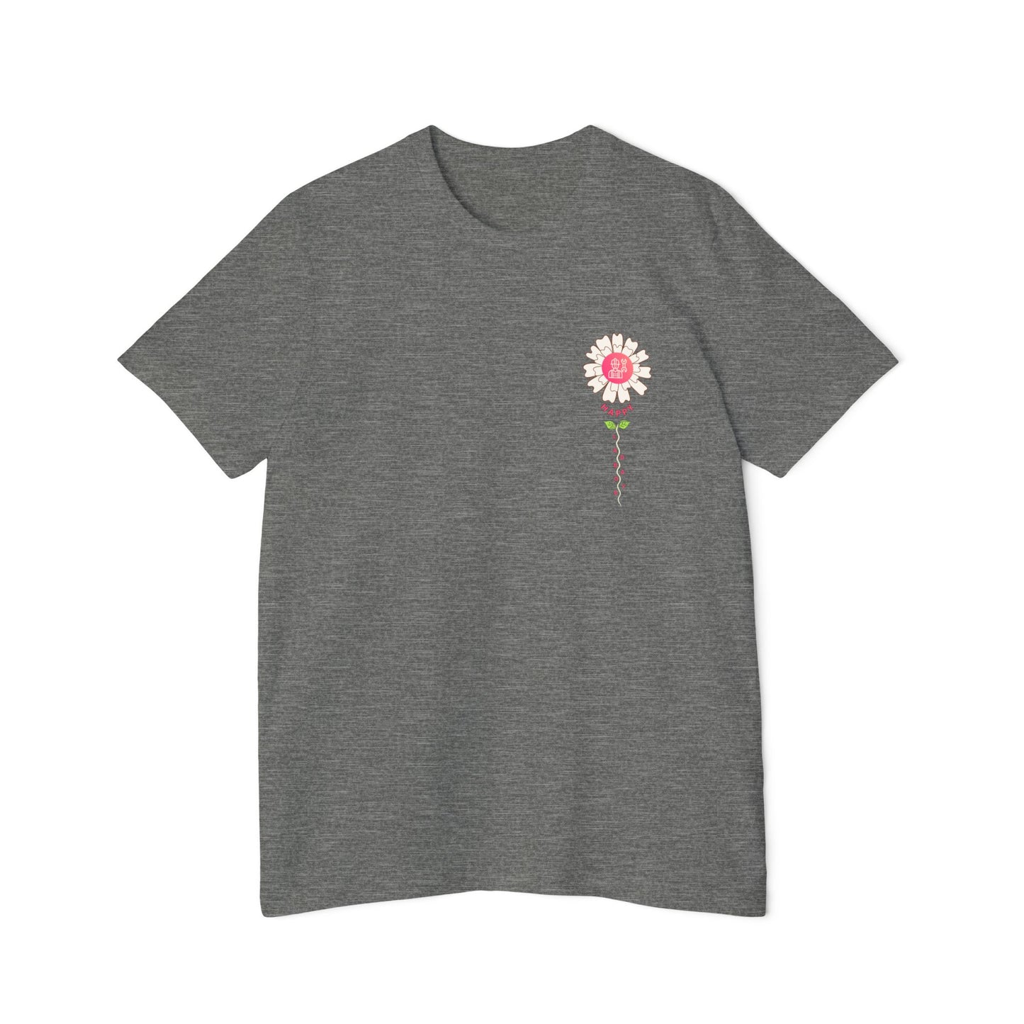 A short sleeve unisex jersey t-shirt featuring an graphic design for Labor Day, displayed as a clean product mockup.