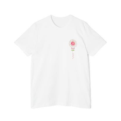 A short sleeve unisex jersey t-shirt featuring an graphic design for Labor Day, displayed as a clean product mockup.