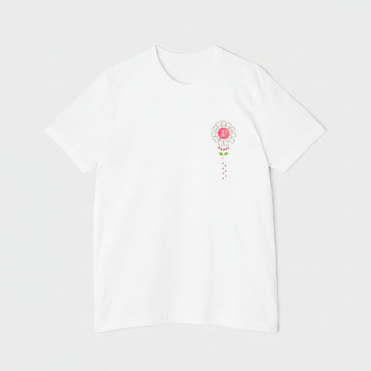 A short sleeve unisex jersey t-shirt featuring an graphic design for Labor Day, displayed as a clean product mockup.