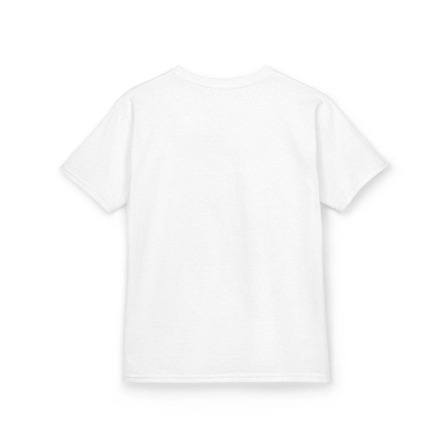 Plain white t-shirt on a light gray background