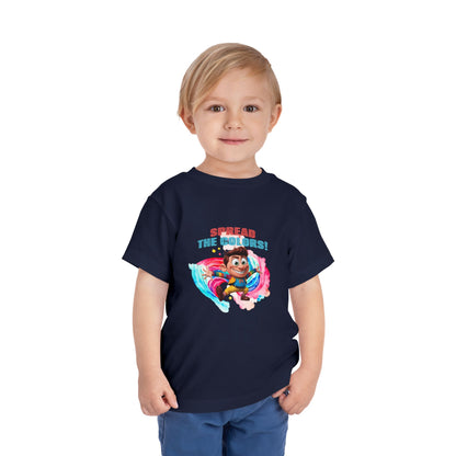 "Spread the Colors! Vibrant Cartoon Toddler Short Sleeve Tee-shirt for Kids & Youth"