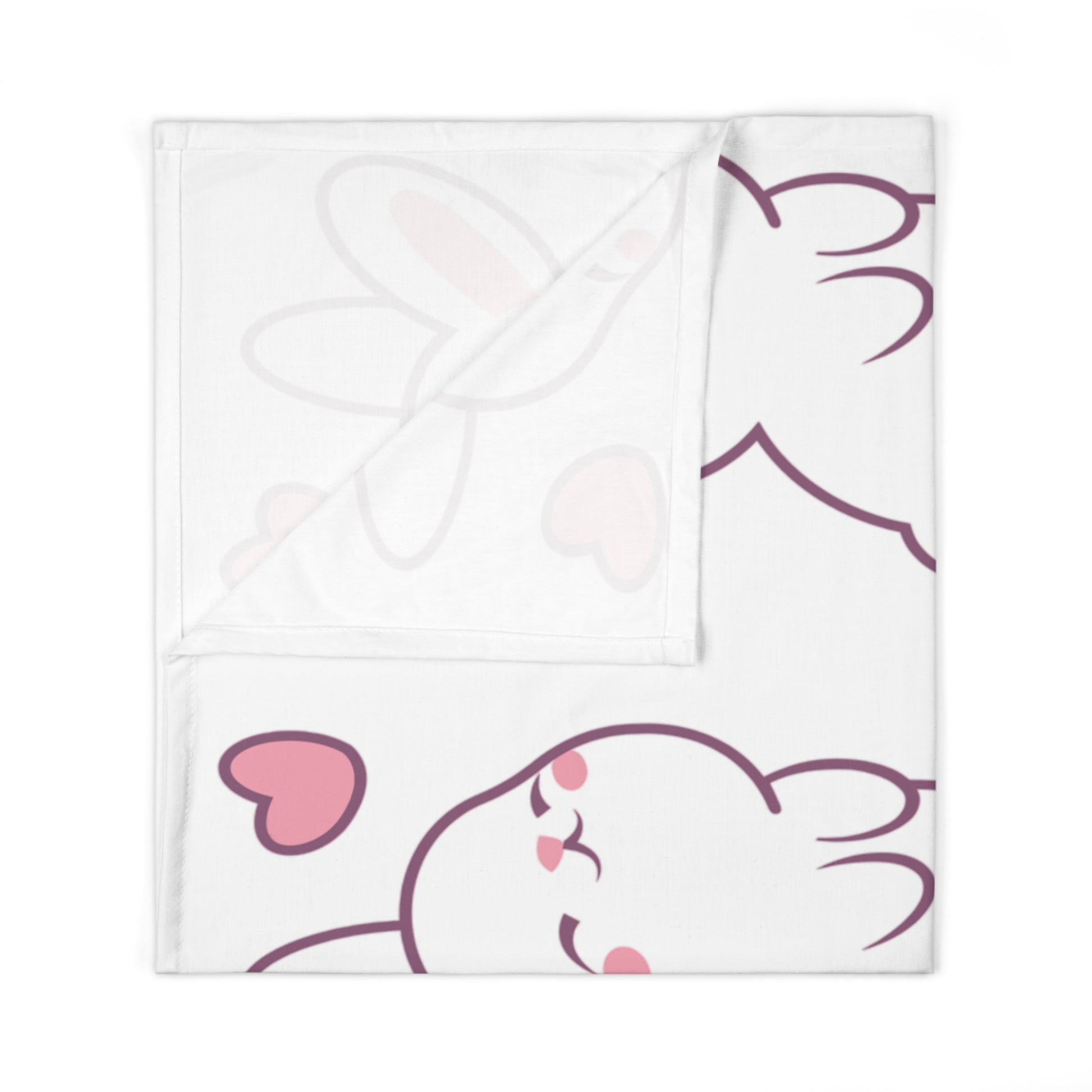 Children's blanket with cartoon character design on a white background