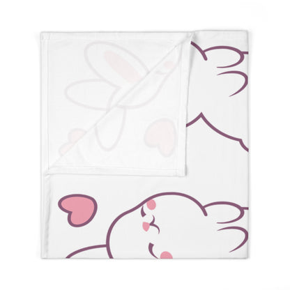 Children's blanket with cartoon character design on a white background