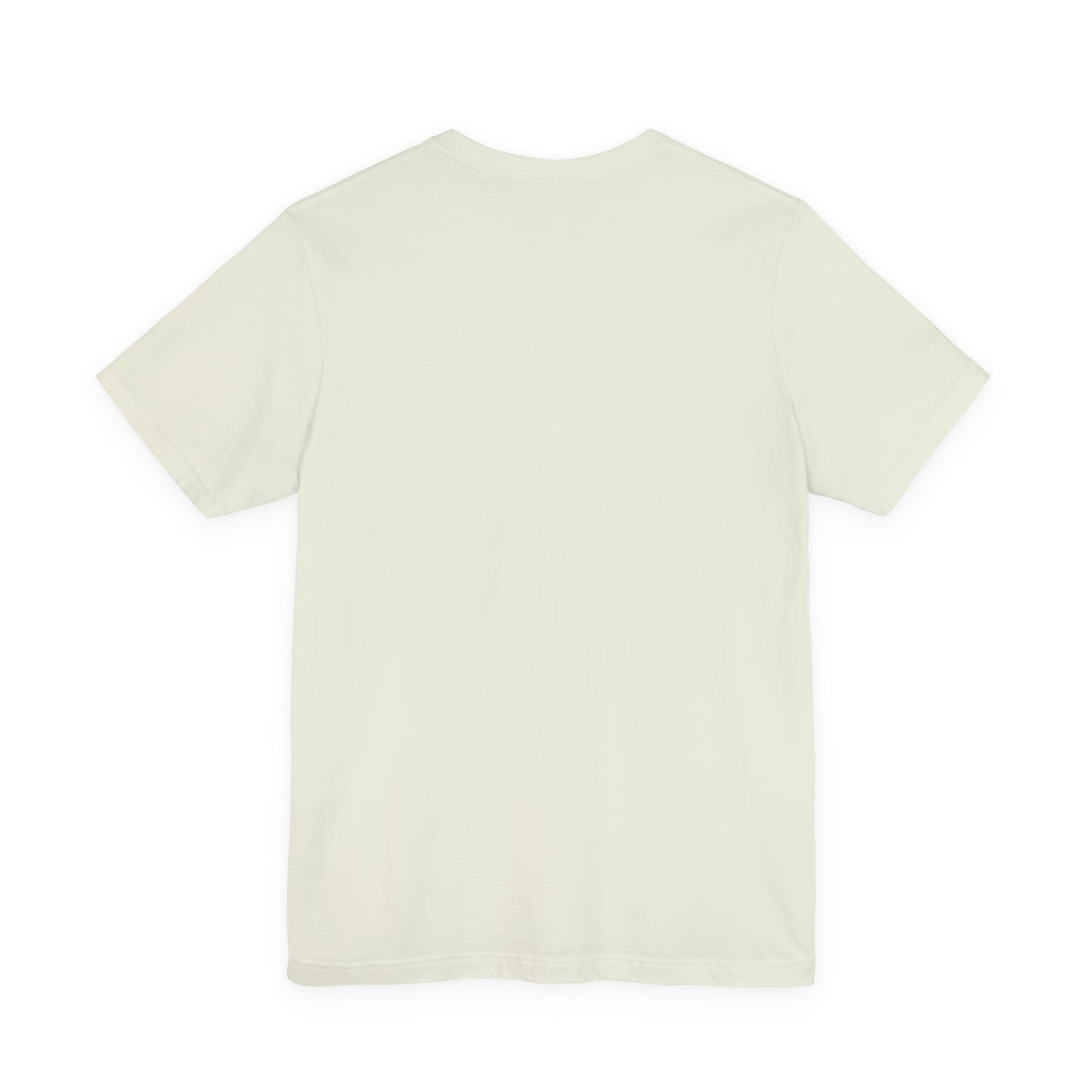 Plain back view of short sleeve jersey tee