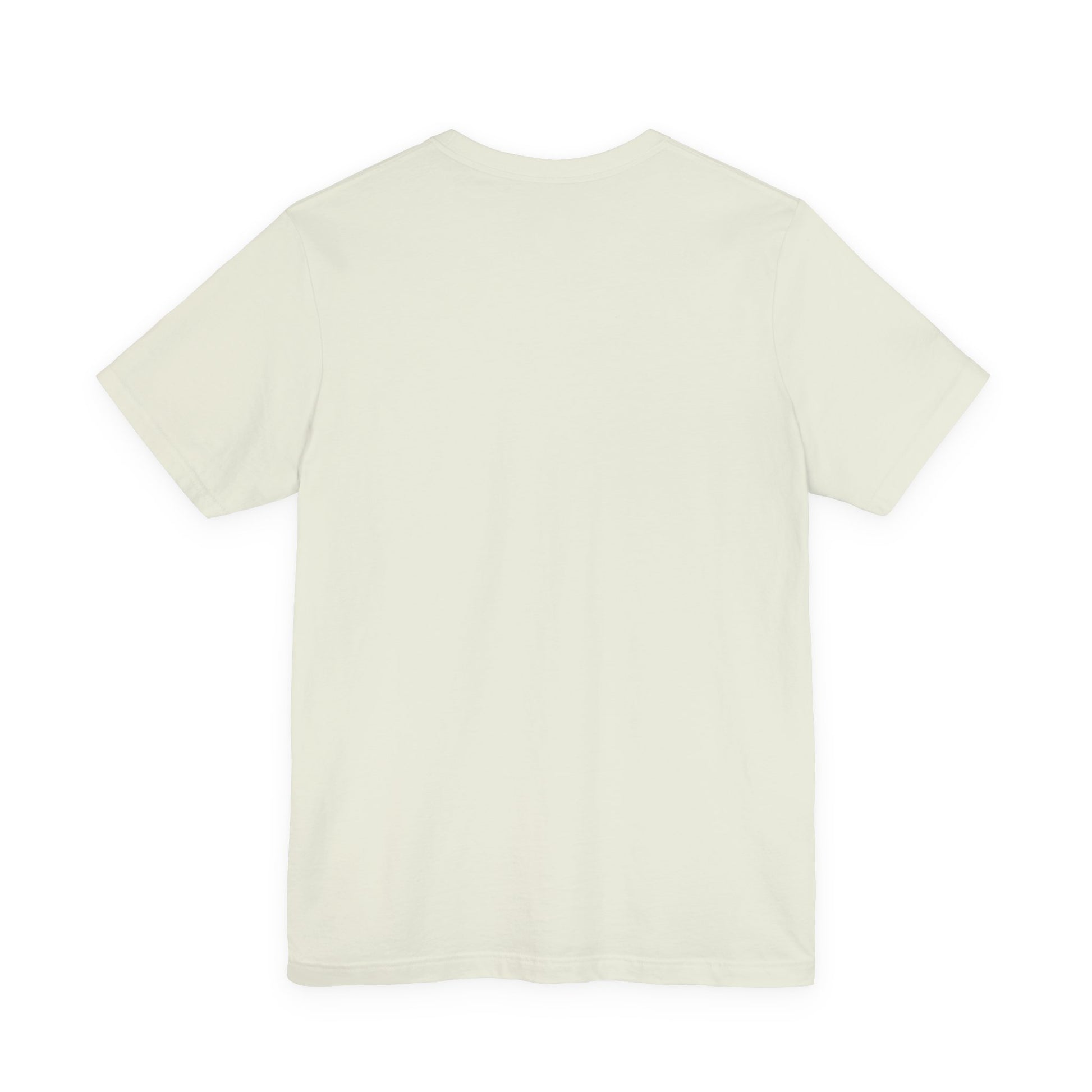 Plain back view of short sleeve jersey tee