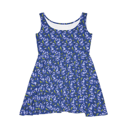 Women's skater dress with floral print in soft, flowy fabric