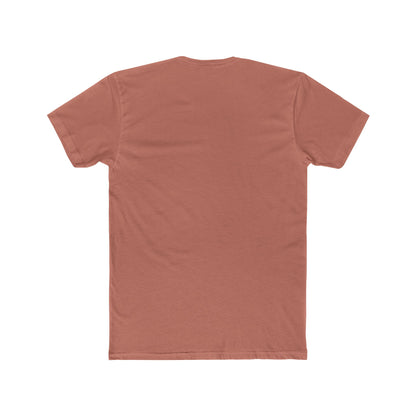 Rear view of solid color unisex cotton tee with no print

