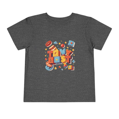 Colorful Throwback Kid graphic on t-shirt inspired by 90s toys and primary color retro
