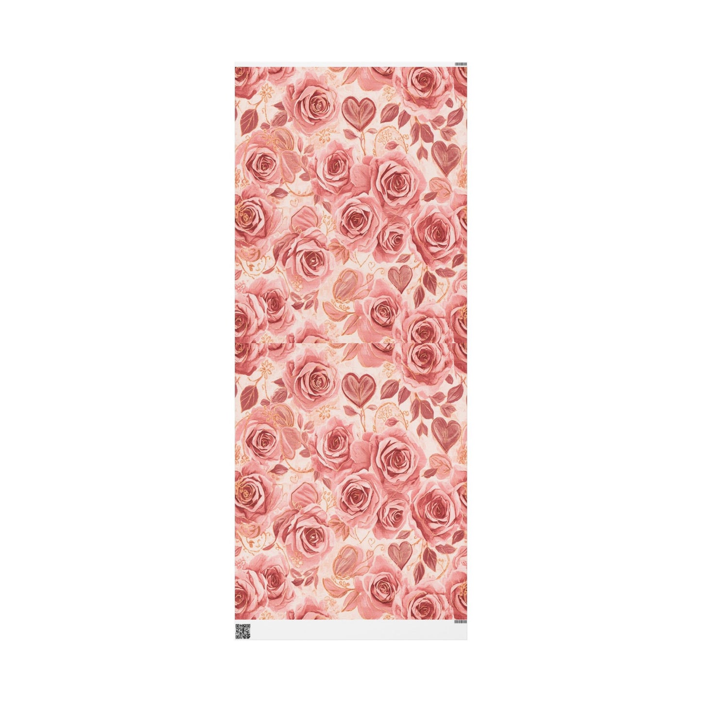 Floral Rose Wrapping Paper Roll — Vintage Pink Roses Gift Wrap for Weddings & Mother’s Day