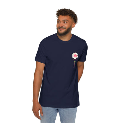 A short sleeve unisex jersey t-shirt featuring an graphic design for Labor Day, displayed as a clean product mockup.