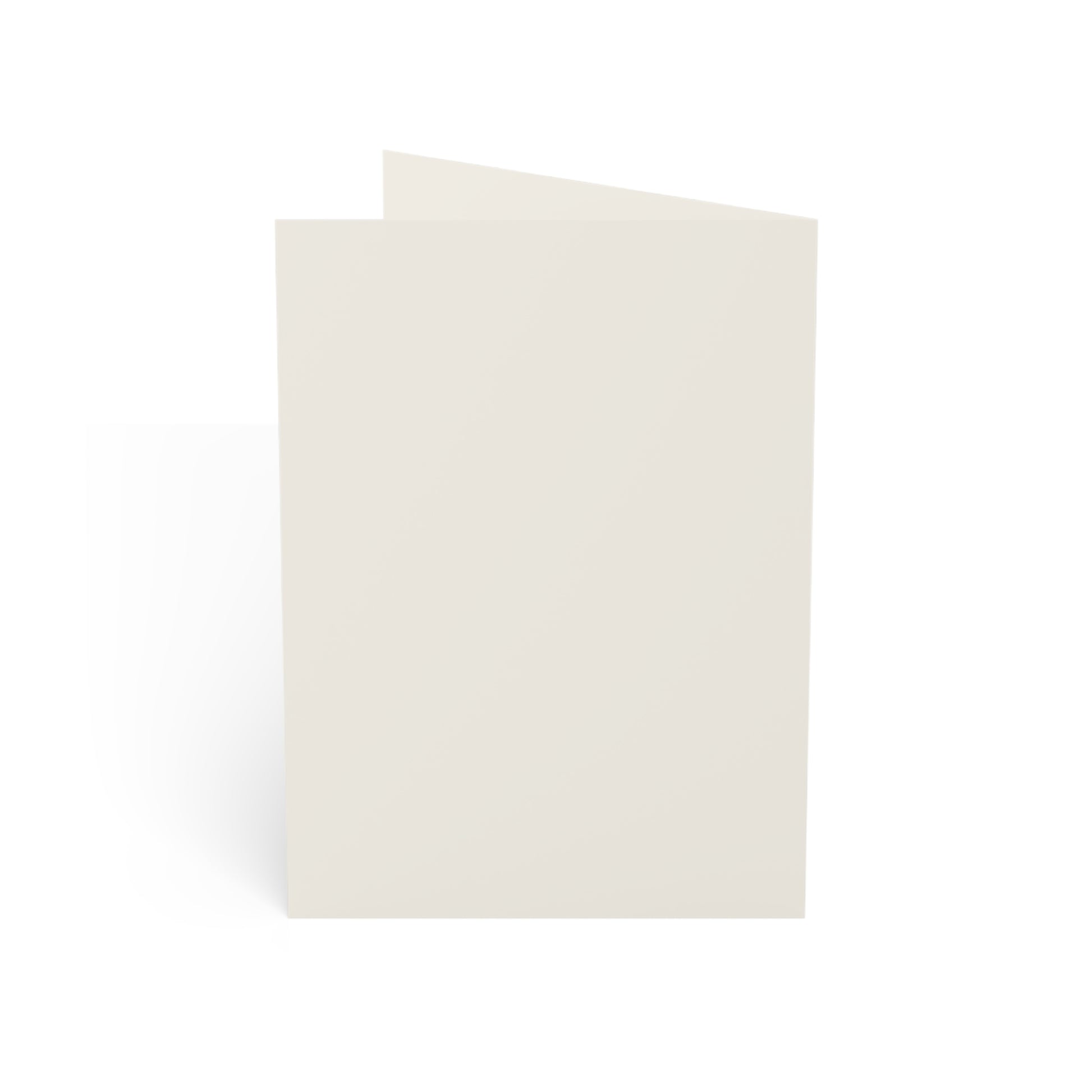 White greeting card on a white background