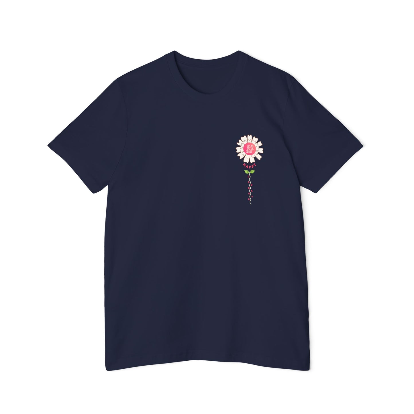 A short sleeve unisex jersey t-shirt featuring an graphic design for Labor Day, displayed as a clean product mockup.