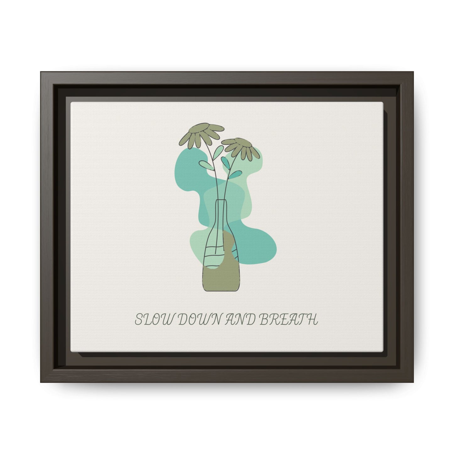"Slow Down and Breathe" Minimal Botanical Wall Art