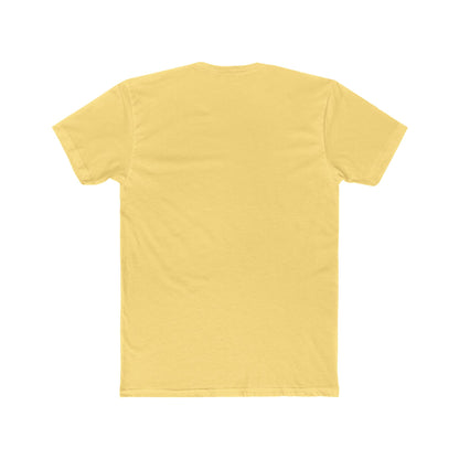 Rear view of solid color unisex cotton tee with no print
