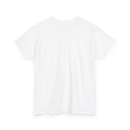 Plain back view of unisex white cotton T-shirt