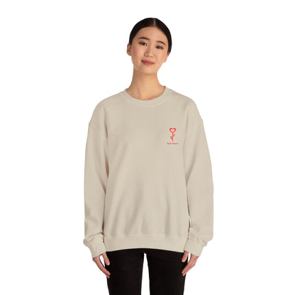 Unisex Crewneck Sweatshirt with “Soft Heart” Embroidery – Premium Minimal Heart Design