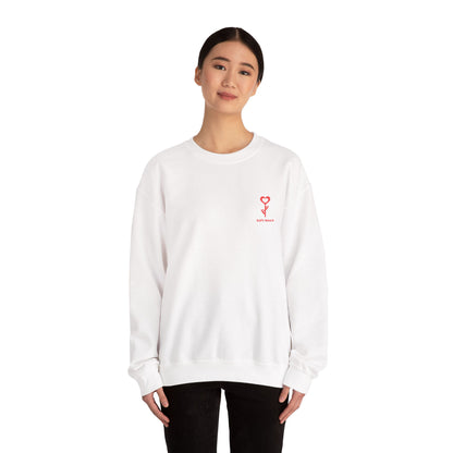 Unisex Crewneck Sweatshirt with “Soft Heart” Embroidery – Premium Minimal Heart Design