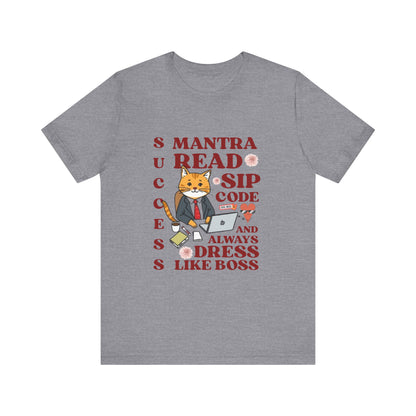 Gray t-shirt with a fox graphic and text on a white background