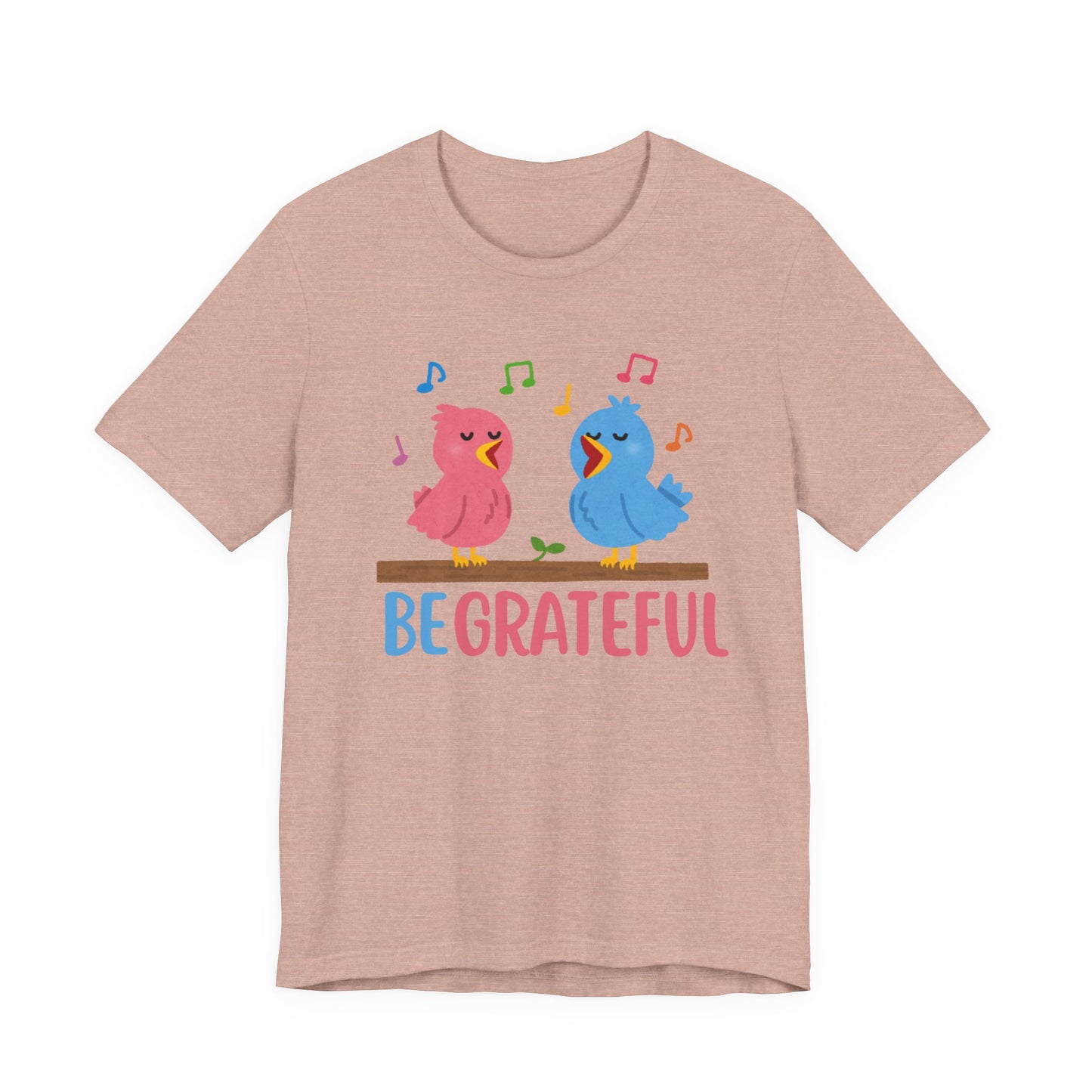 Be Grateful Bird Print T-Shirt – Inspiring Nature Graphic Tee
