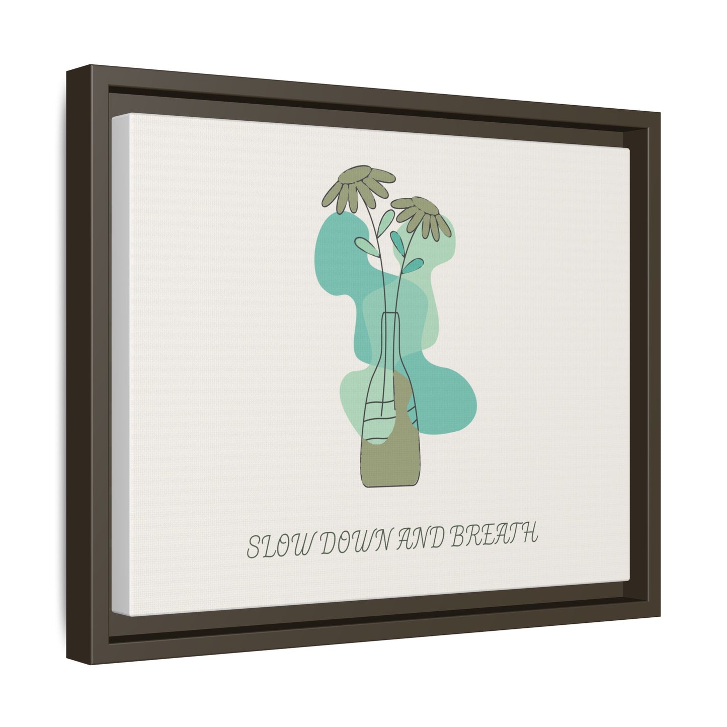 "Slow Down and Breathe" Minimal Botanical Wall Art