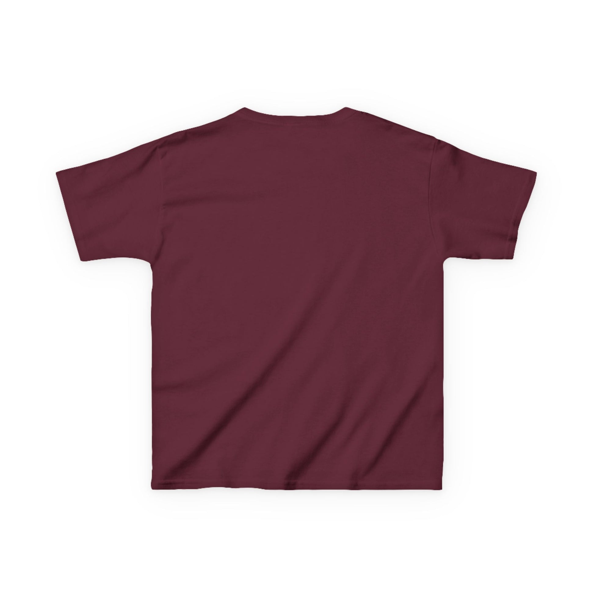 Maroon t-shirt on a white background