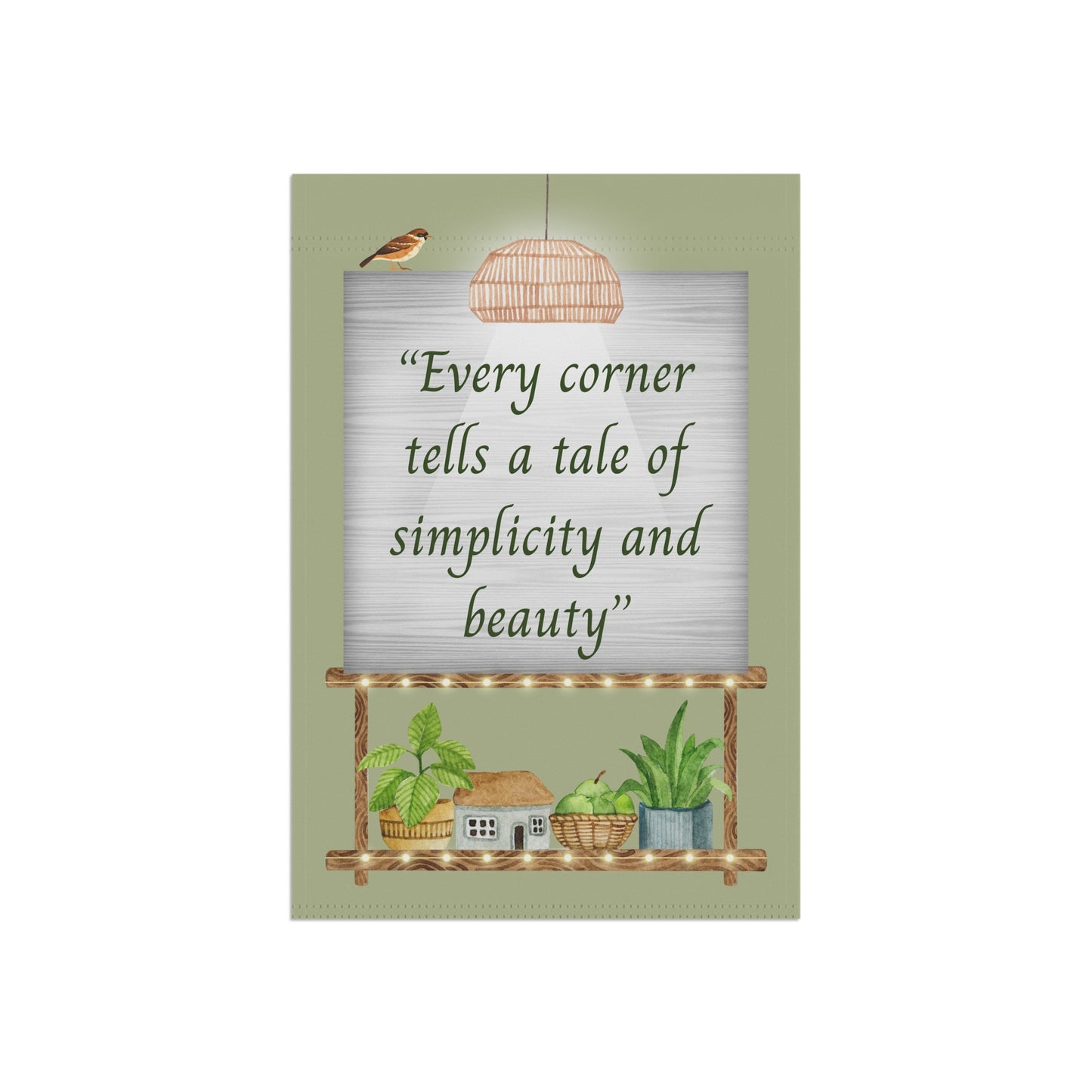 Minimal Botanical Garden & House  Wall Banner”
