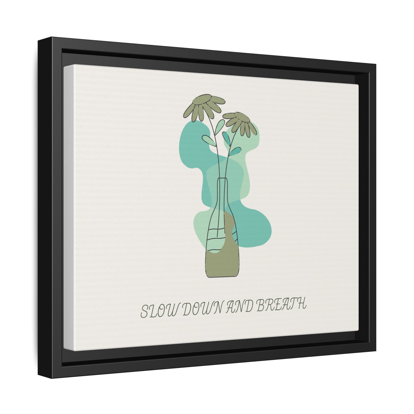 "Slow Down and Breathe" Minimal Botanical Wall Art