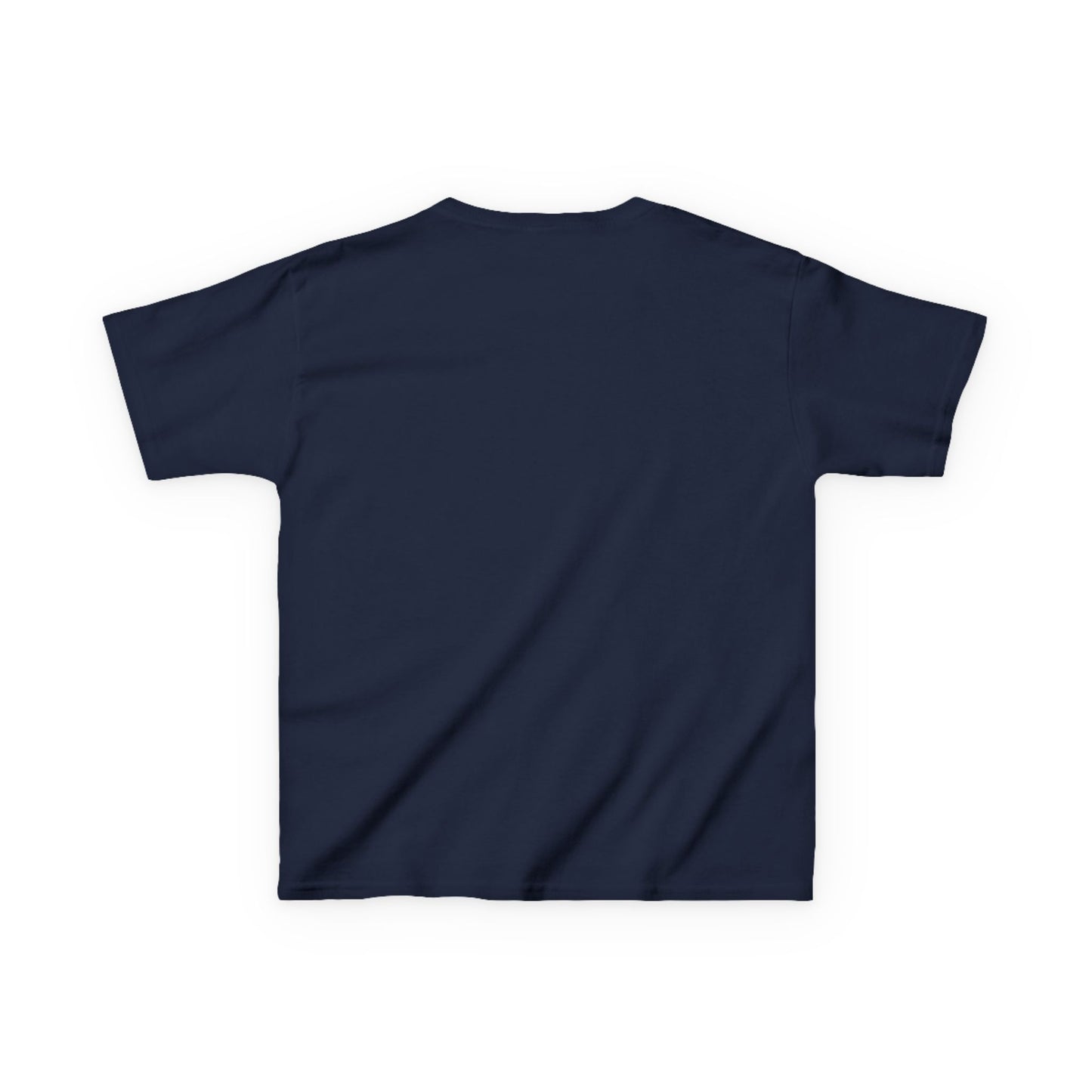 Navy blue t-shirt on a white background