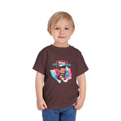 "Spread the Colors! Vibrant Cartoon Toddler Short Sleeve Tee-shirt for Kids & Youth"