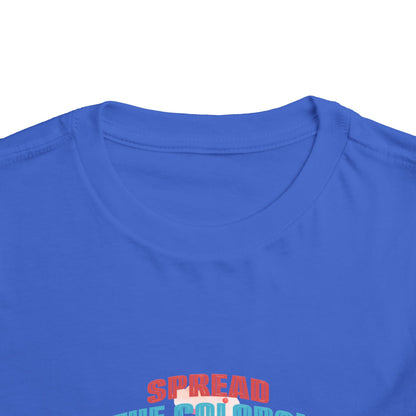 "Spread the Colors! Vibrant Cartoon Toddler Short Sleeve Tee-shirt for Kids & Youth"