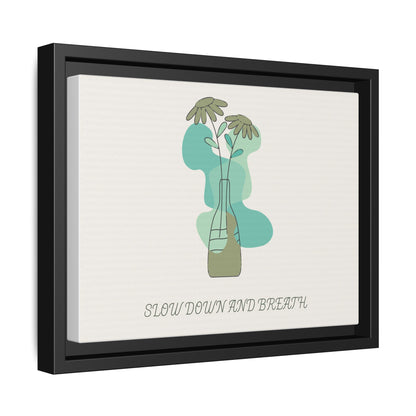 "Slow Down and Breathe" Minimal Botanical Wall Art