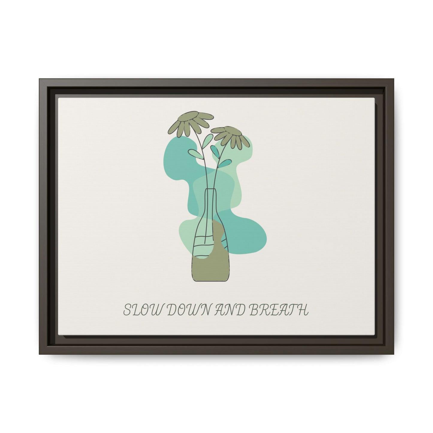"Slow Down and Breathe" Minimal Botanical Wall Art