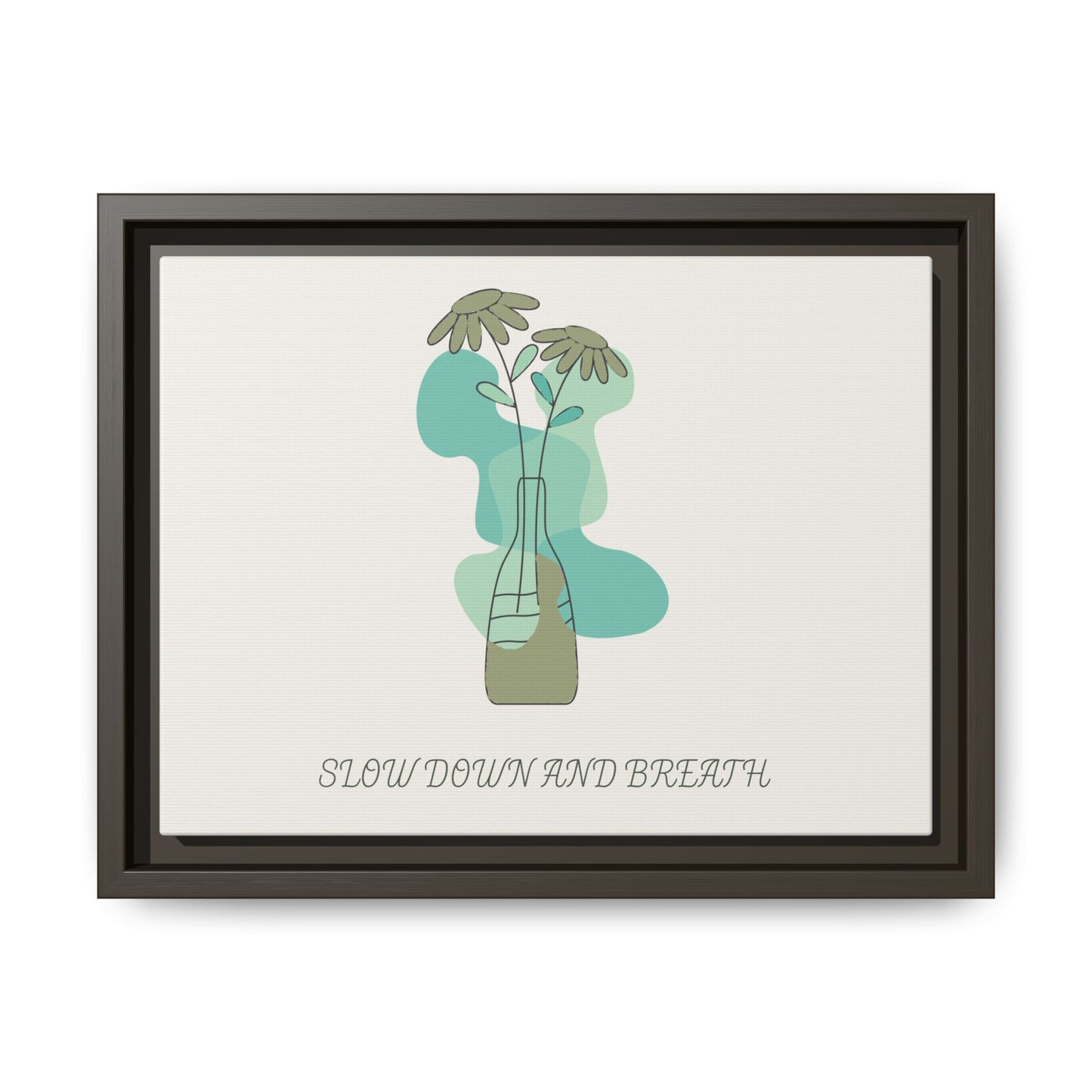 "Slow Down and Breathe" Minimal Botanical Wall Art