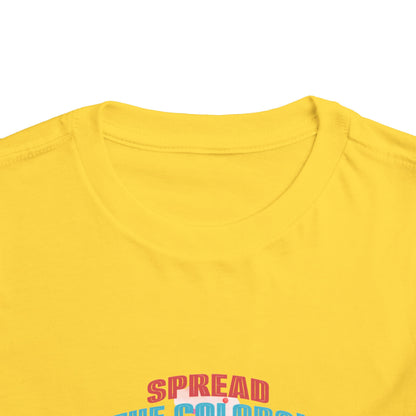 "Spread the Colors! Vibrant Cartoon Toddler Short Sleeve Tee-shirt for Kids & Youth"