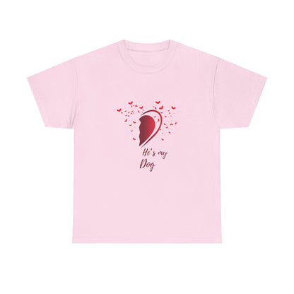 Pink t-shirt with a graphic design and text on a white background