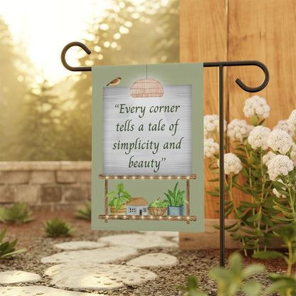 Minimal Botanical Garden & House  Wall Banner”