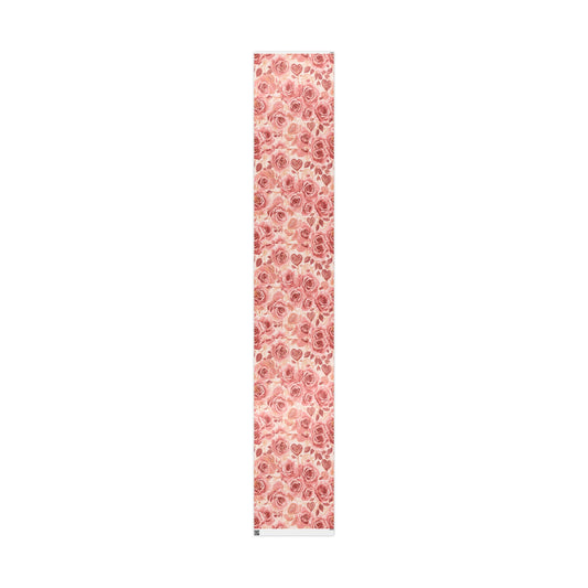 Floral Rose Wrapping Paper Roll — Vintage Pink Roses Gift Wrap for Weddings & Mother’s Day
