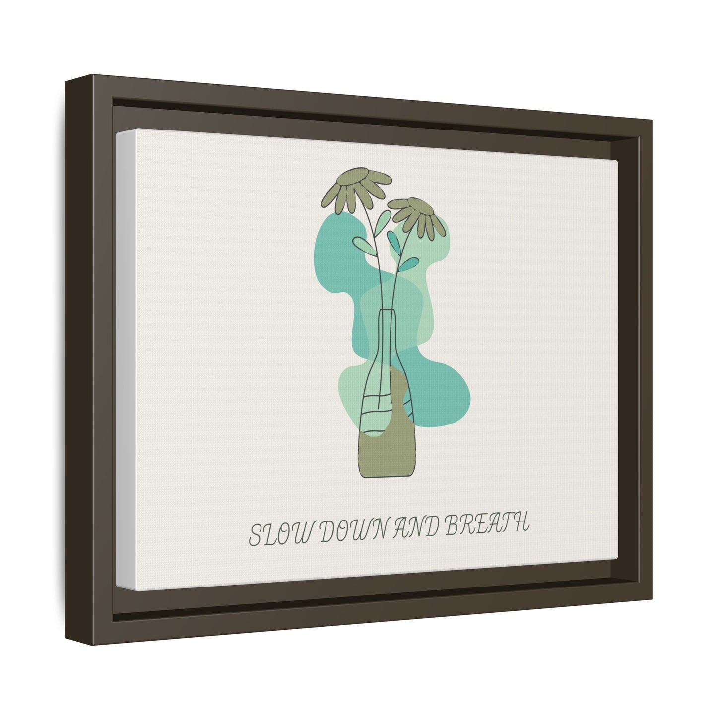 "Slow Down and Breathe" Minimal Botanical Wall Art