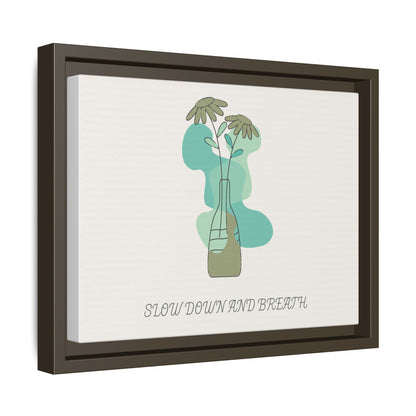 "Slow Down and Breathe" Minimal Botanical Wall Art