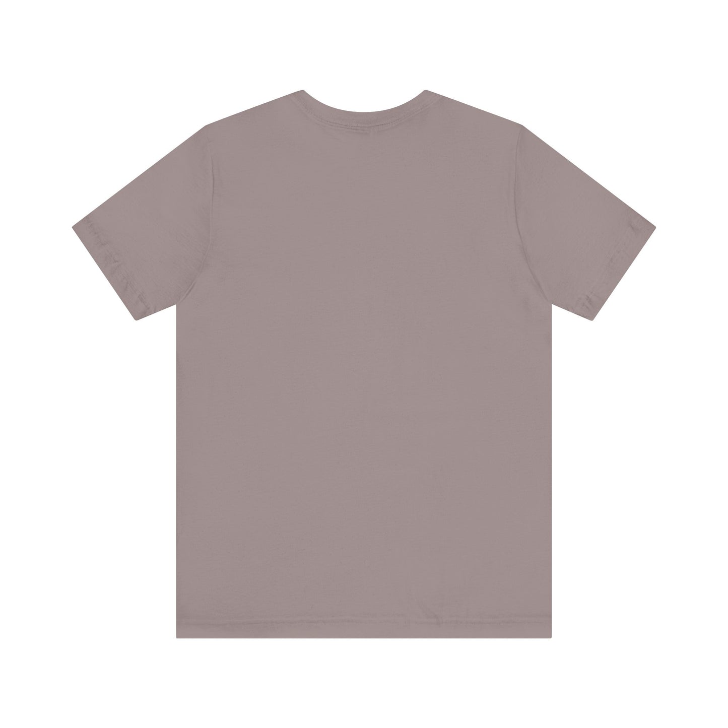 Plain back view of short sleeve jersey tee