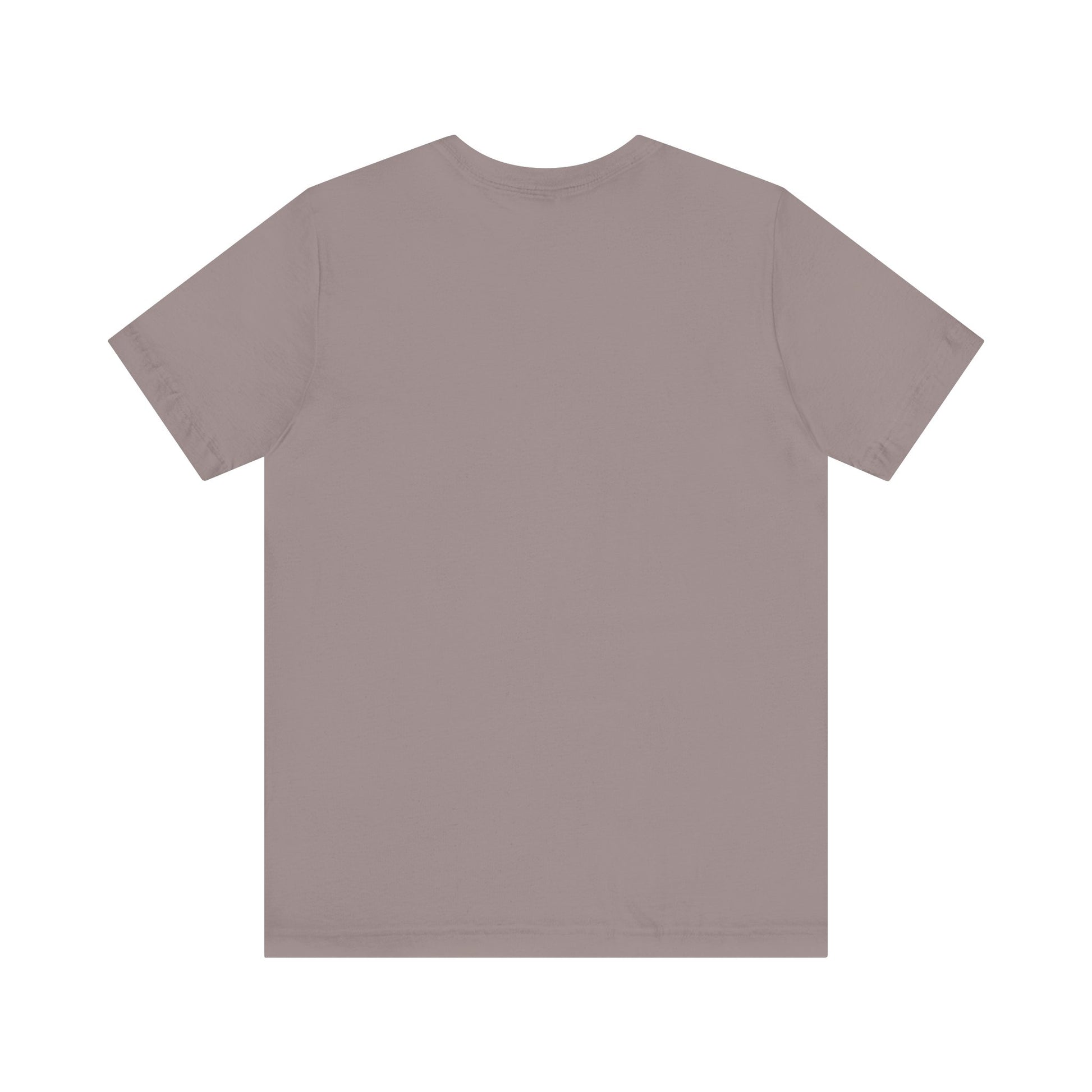 Plain back view of short sleeve jersey tee
