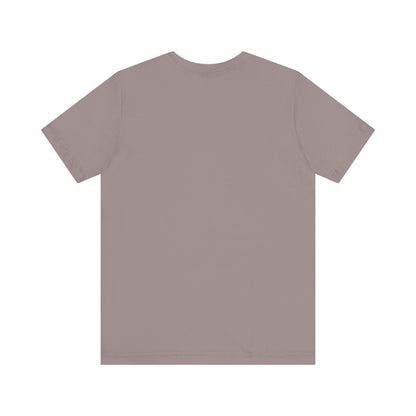 Plain back view of short sleeve jersey tee